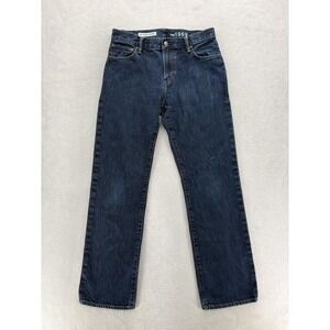 Gap 1969 Standard Jeans Mens 30x32 Blue Dark Wash Ringspun Denim Straight Casual